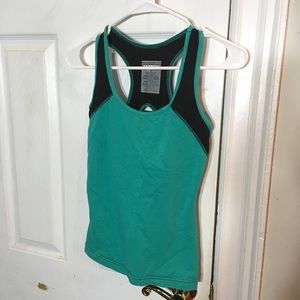Teal Racer Back Shirt With Built in Bra - S